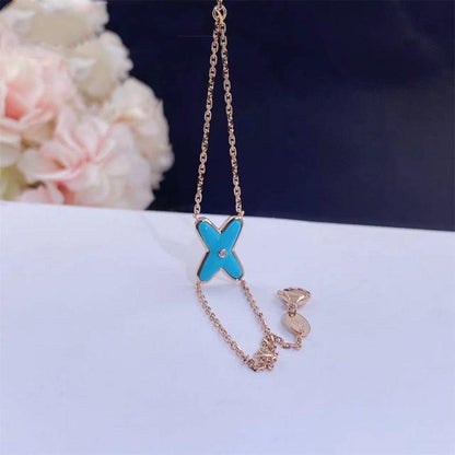 [⭐Veyra]JEUX BRACELET TURQUOISE PINK GOLD 1 DIAMOND