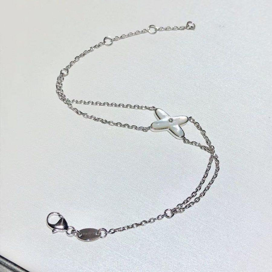 [⭐Veyra]JEUX BRACELET WHITE MOP SILVER 1 DIAMOND