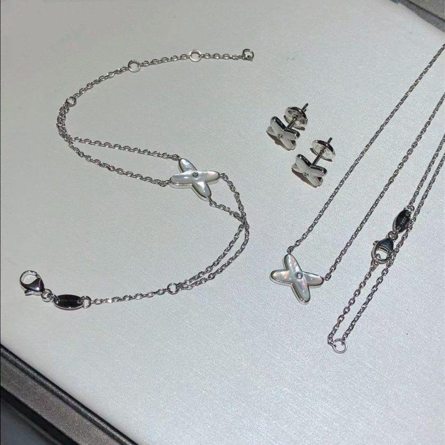 [⭐Veyra]JEUX BRACELET WHITE MOP SILVER 1 DIAMOND