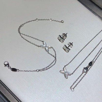 [⭐Veyra]JEUX BRACELET WHITE MOP SILVER 1 DIAMOND