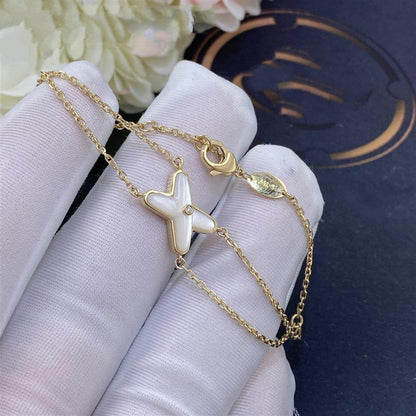 [⭐Veyra]JEUX BRACELET WHITE MOP GOLD 1 DIAMOND