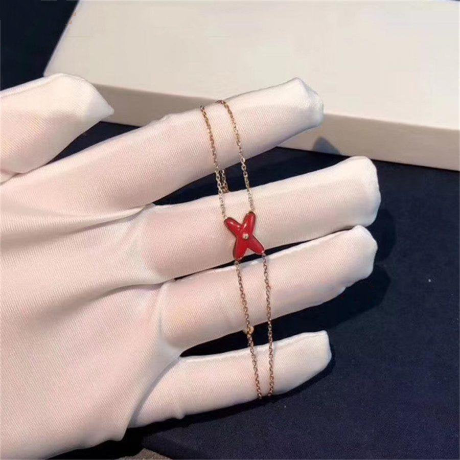 [⭐Veyra]JEUX BRACELET CARNELIAN PINK GOLD 1 DIAMOND