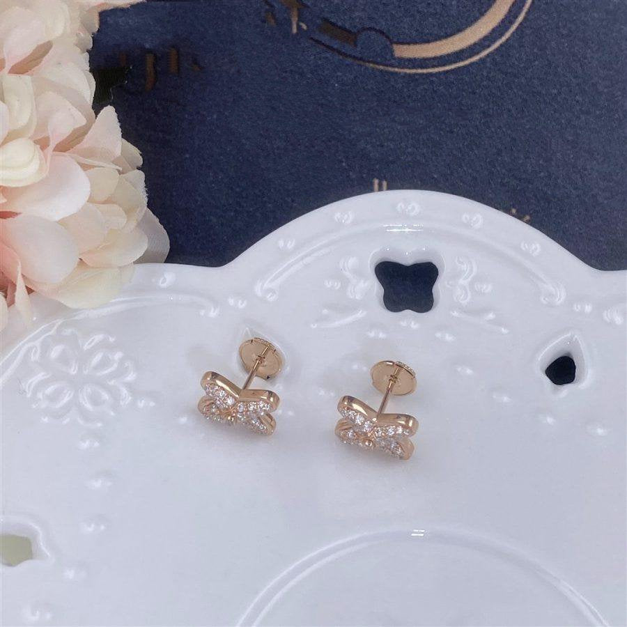 [⭐Veyra]JEUX DE PINK GOLD DIAMOND EARRINGS