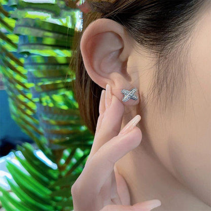 [⭐Veyra]JEUX DE SILVER DIAMOND EARRINGS