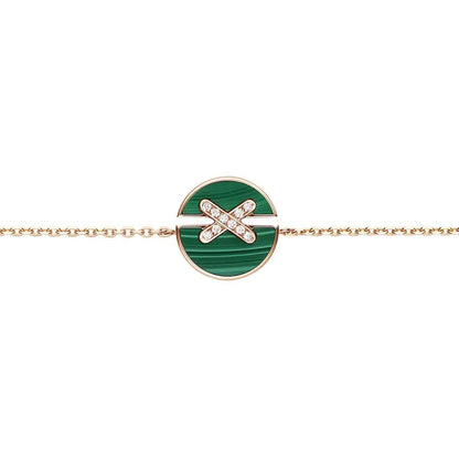 [⭐Veyra]JEUX DE BRACELET MALACHITE PINK GOLD DIAMONDS