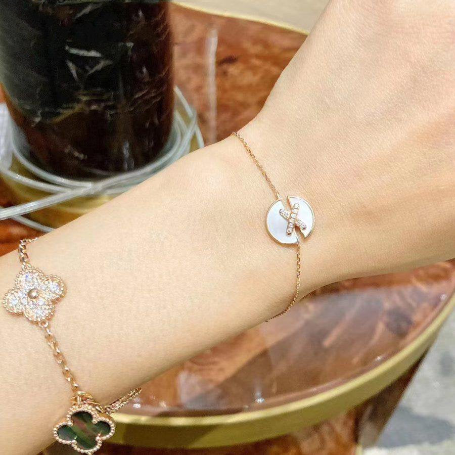 [⭐Veyra]JEUX DE BRACELET MOP PINK GOLD DIAMONDS