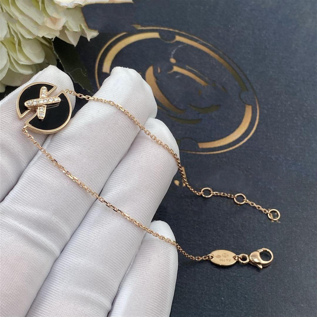 [⭐Veyra]JEUX DE BRACELET ONYX PINK GOLD DIAMOND