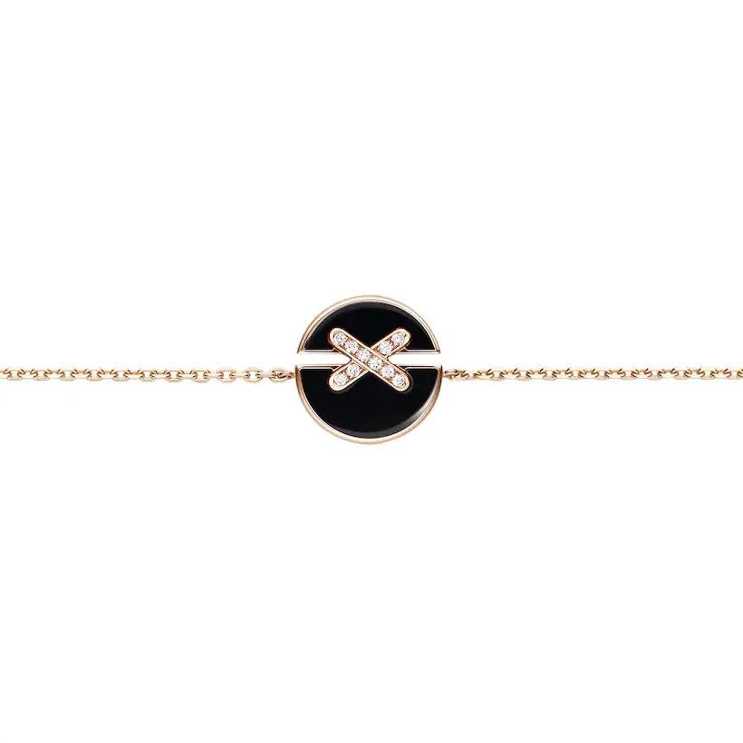 [⭐Veyra]JEUX DE BRACELET ONYX PINK GOLD DIAMOND