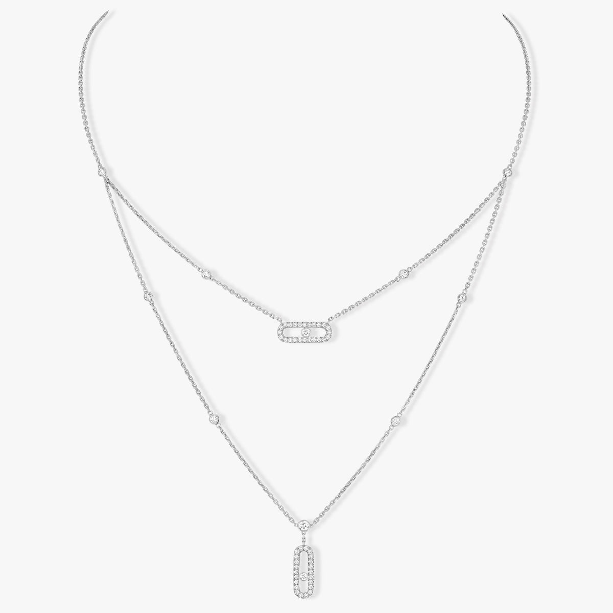 [⭐Veyra]MOVE 2 ROW DIAMOND NECKLACE