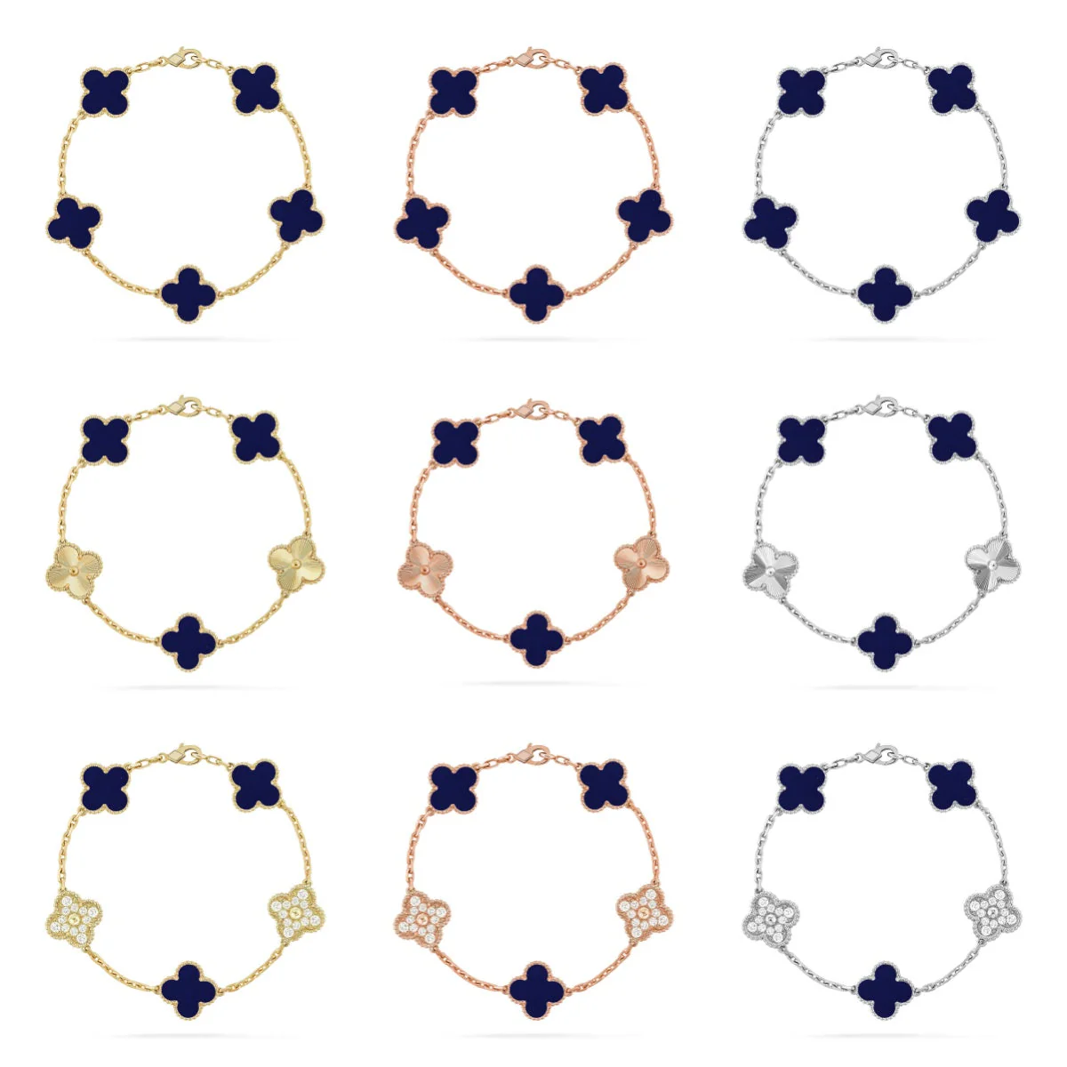 [⭐Veyra]CLOVER 5 MOTIF LAPIS LAZULI BRACELET COLLECTION