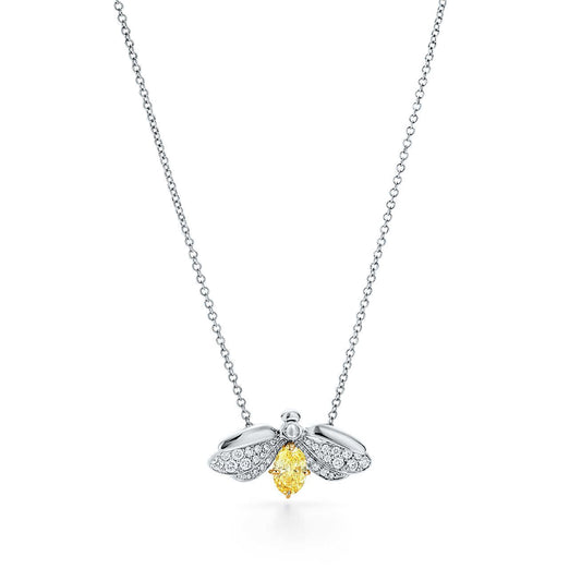 [⭐Veyra Jewels]PAPER FLOWERS YELLOW DIAMOND FIREFLY PENDANT