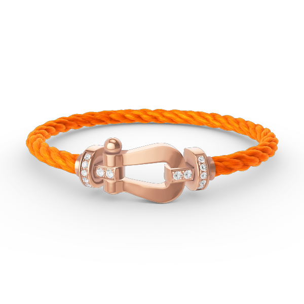 [⭐Veyra]FORCE LARGE HORSESHOE HALF DIAMOND BRACELET ROSE GOLD