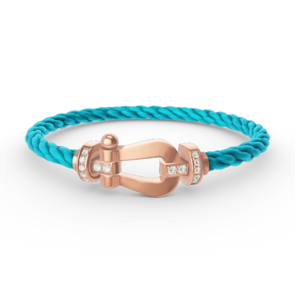 [⭐Veyra]FORCE LARGE HORSESHOE HALF DIAMOND BRACELET ROSE GOLD