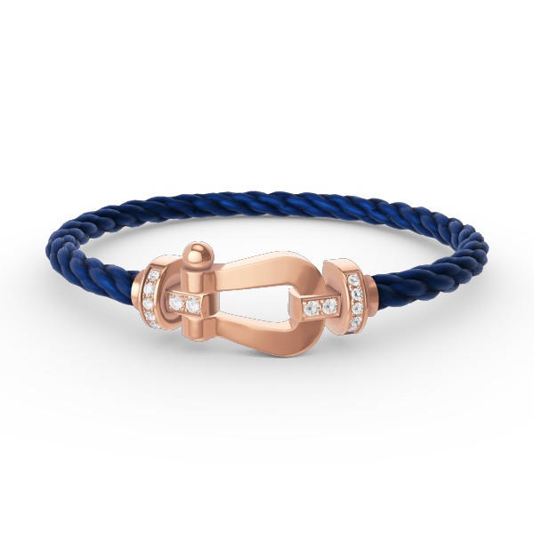 [⭐Veyra]FORCE LARGE HORSESHOE HALF DIAMOND BRACELET ROSE GOLD