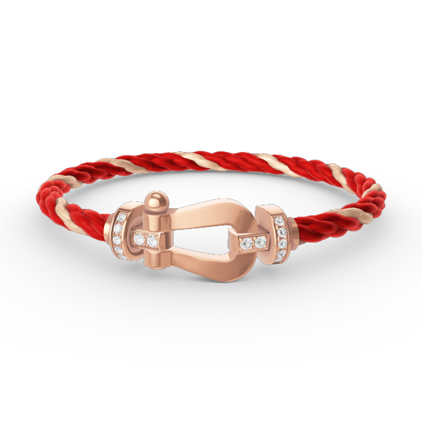 [⭐Veyra]FORCE LARGE HORSESHOE HALF DIAMOND BRACELET ROSE GOLD