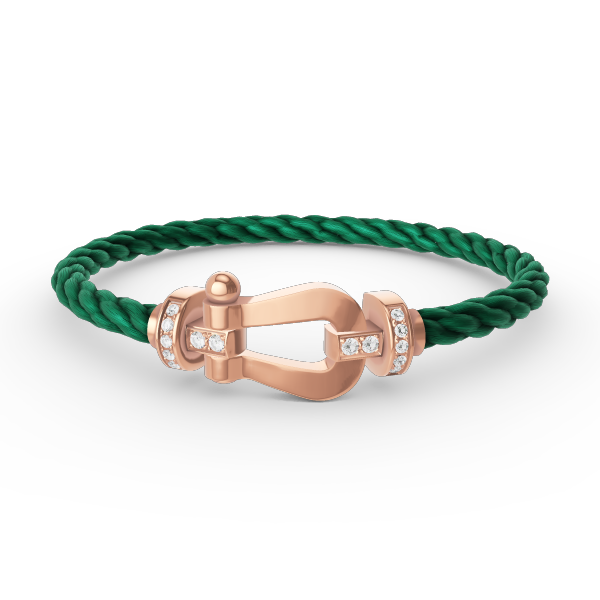 [⭐Veyra]FORCE LARGE HORSESHOE HALF DIAMOND BRACELET ROSE GOLD
