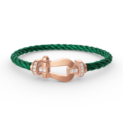 [⭐Veyra]FORCE LARGE HORSESHOE HALF DIAMOND BRACELET ROSE GOLD