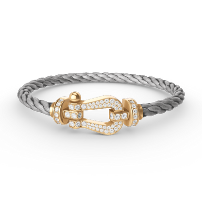 [⭐Veyra]FORCE LARGE HORSESHOE FULL DIAMOND BRACELET GOLD