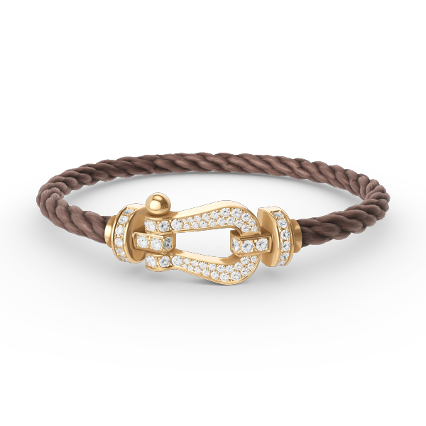 [⭐Veyra]FORCE LARGE HORSESHOE FULL DIAMOND BRACELET GOLD