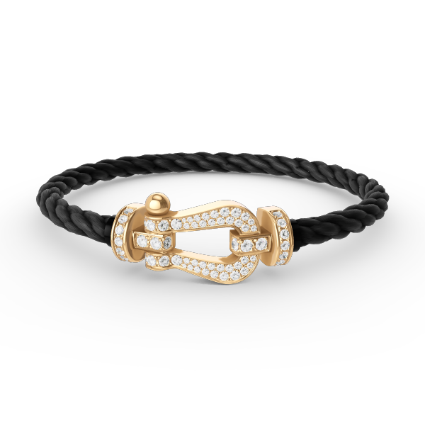 [⭐Veyra]FORCE LARGE HORSESHOE FULL DIAMOND BRACELET GOLD