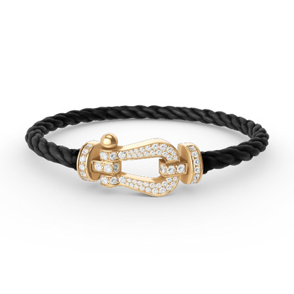 [⭐Veyra]FORCE LARGE HORSESHOE FULL DIAMOND BRACELET GOLD