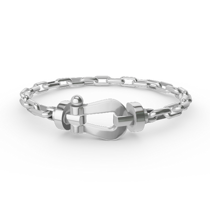 [⭐Veyra]FORCE LARGE HORSESHOE CLASP  METAL BRACELET