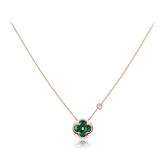 [⭐Veyra]SUN PEDANT PINK GOLD 1 DIAMOND NECKLACE