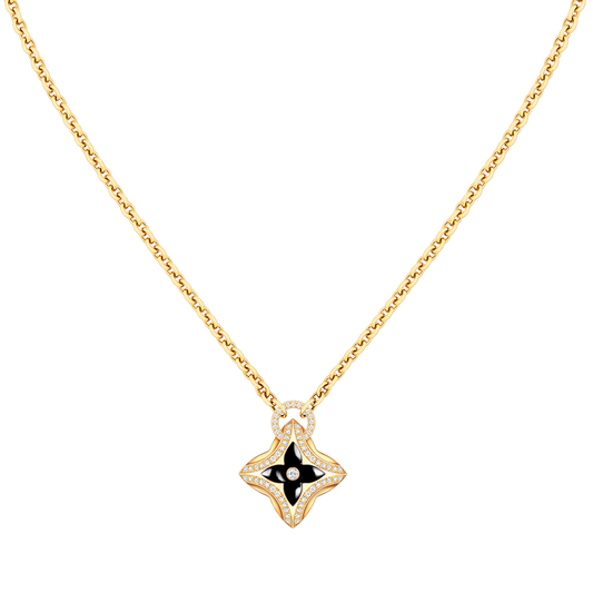 [⭐Veyra]STAR PEDANT PINK GOLD DIAMOND NECKLACE