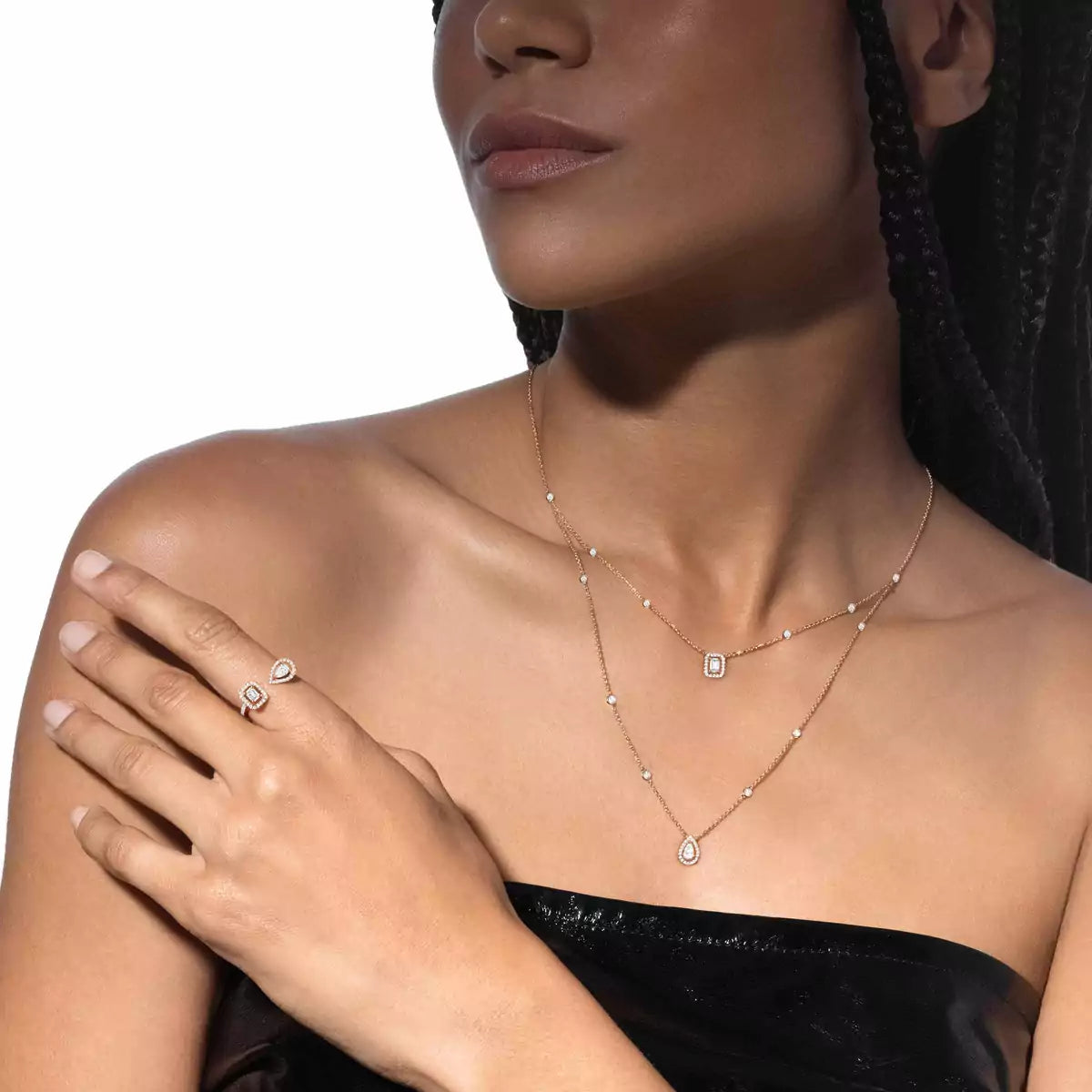 [⭐Veyra]Diamond Necklace My Twin 2 Rows