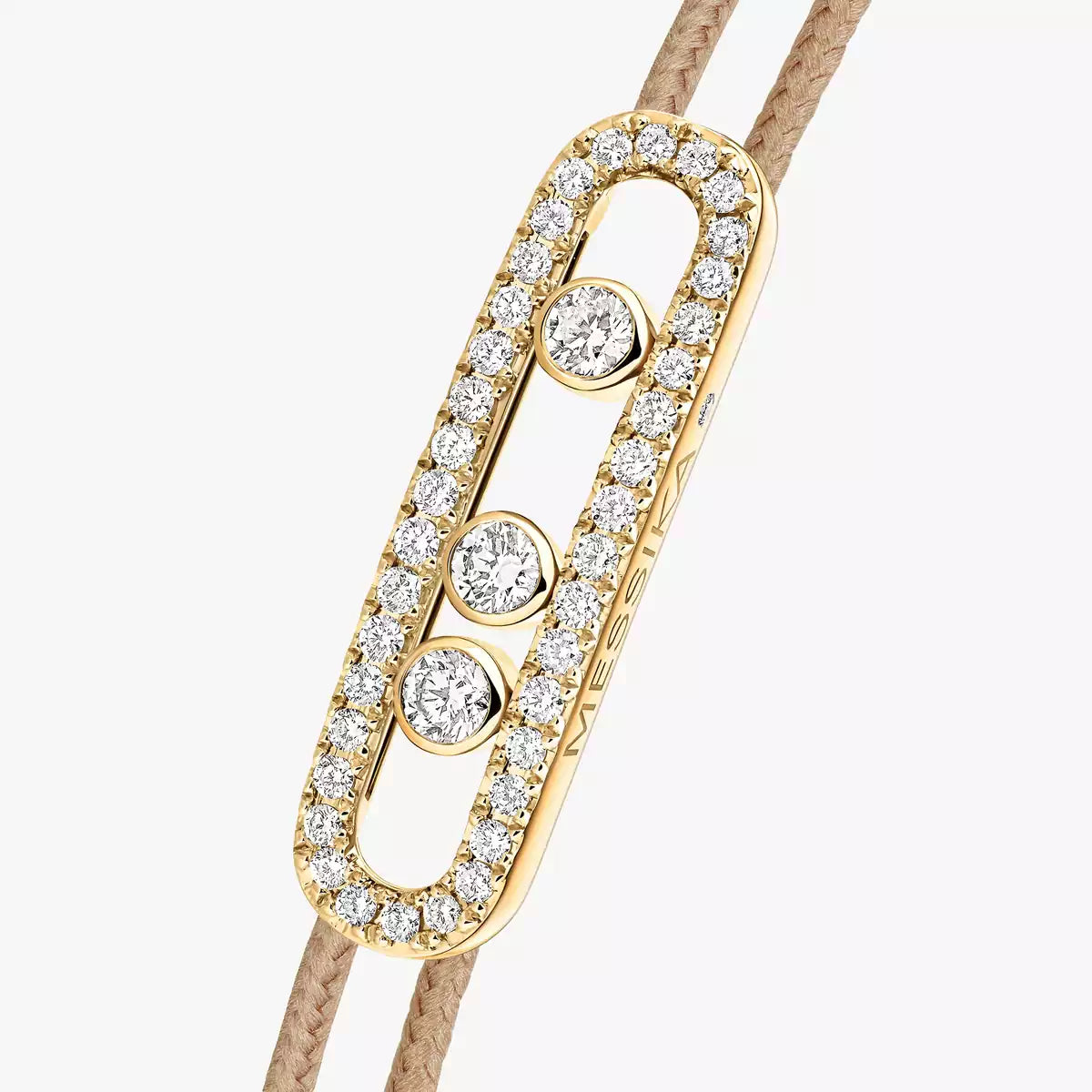 [⭐Veyra]Messika Care(s) pink cord pavé bracelet