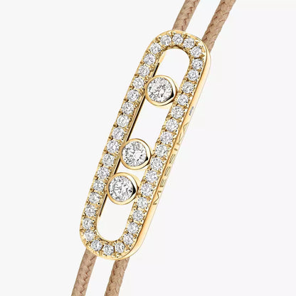 [⭐Veyra]Messika Care(s) pink cord pavé bracelet