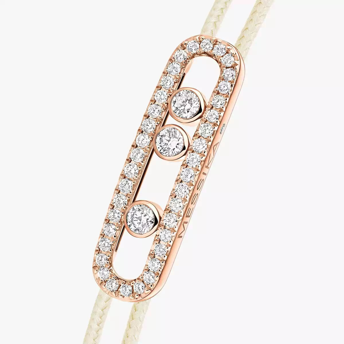 [⭐Veyra]Messika Care(s) pink cord pavé bracelet