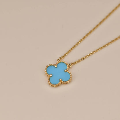 [⭐Veyra]CLOVER 15MM VINTAGE TURQUOISE NECKLACE