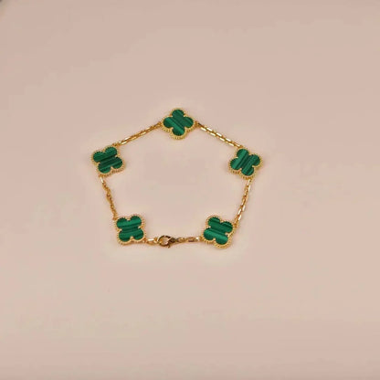 [⭐Veyra] CLOVER 5 MOTIF MALACHITE BRACELET COLLECTION