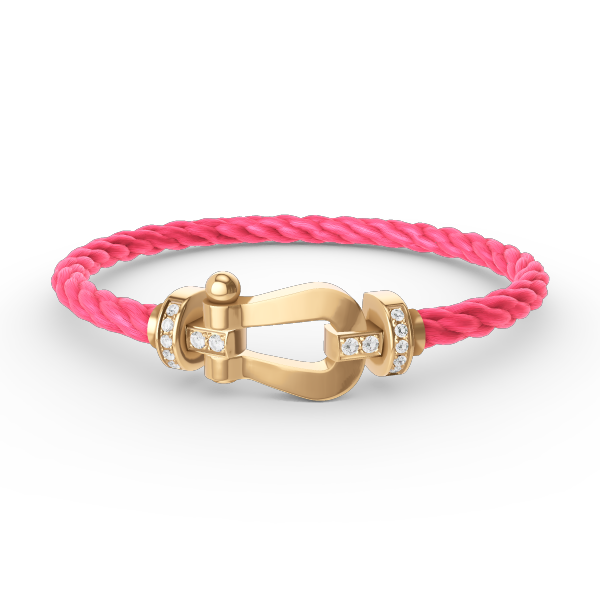 [⭐Veyra]FORCE LARGE HORSESHOE HALF DIAMOND BRACELET GOLD