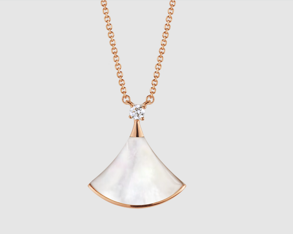 [⭐Veyra]DREAM NECKLACE WHITE MOP PINK GOLD 1 DIAMOND