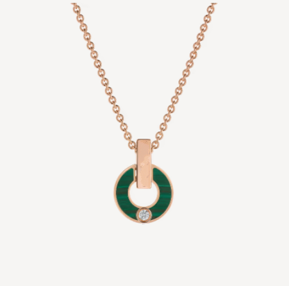 [⭐Veyra]GARI NECKLACE PINK GOLD MALACHITE