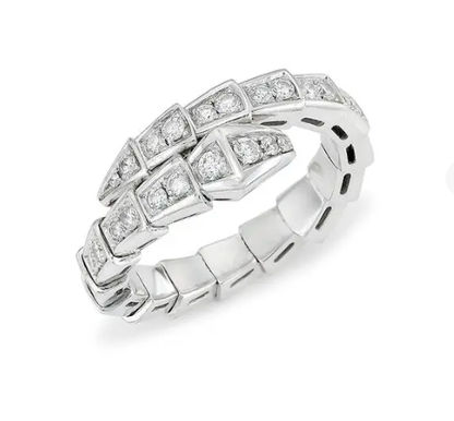 [⭐Veyra]SERPENTI RING SILVER DIAMOND PAVED 4MM