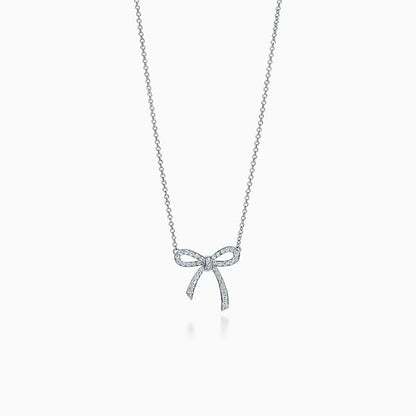 [⭐Veyra Jewels]RIBBON NECKLACE BOW PENDANT DIAMOND CHARM CHAIN