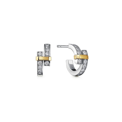 [⭐Veyra Jewels]EDGE DIAMOND PINK GOLD EARRINGS
