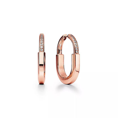[⭐Veyra Jewels]LOCK MEDIUM DIAMNOND EARRINGS