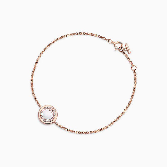 [⭐Veyra Jewels]DIAMOND CIRCLE PINK GOLD BRACELET