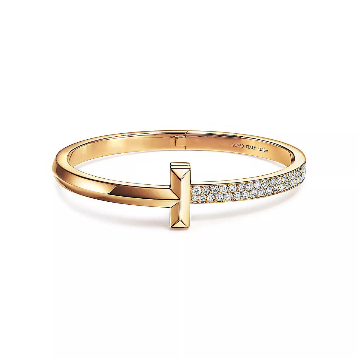 [⭐Veyra Jewels]T1 WIDE DIAMOND HINGED BANGLE PINK GOLD