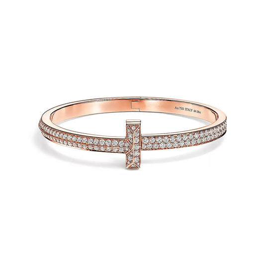 [⭐Veyra Jewels]T1 WIDE HINGED BANGLE DIAMOND PAVED BRACELET