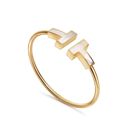 [⭐Veyra Jewels]T WIDE MOP OPEN BRACELET