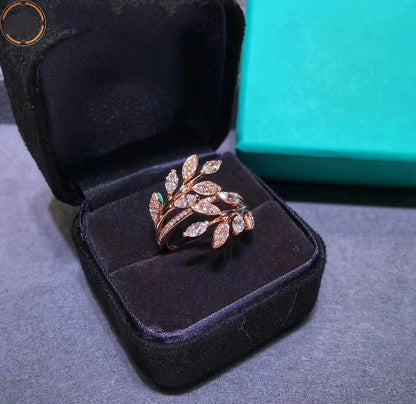 [⭐Veyra Jewels]VICTORIA DIAMOND VINE BYPASS RING PINK GOLD