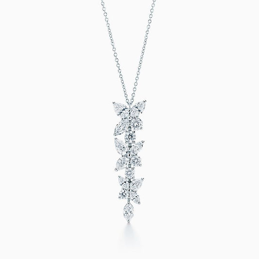 [⭐Veyra Jewels]MIXED CLUSTER DIAMOND DROP PENDANT