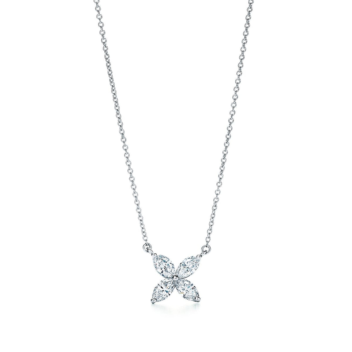 [⭐Veyra Jewels]PLATINUM AND DIAMOND VICTORIA PENDANT NECKLACE