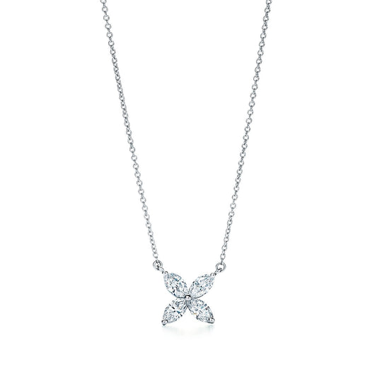 [⭐Veyra Jewels]PLATINUM AND DIAMOND VICTORIA PENDANT NECKLACE