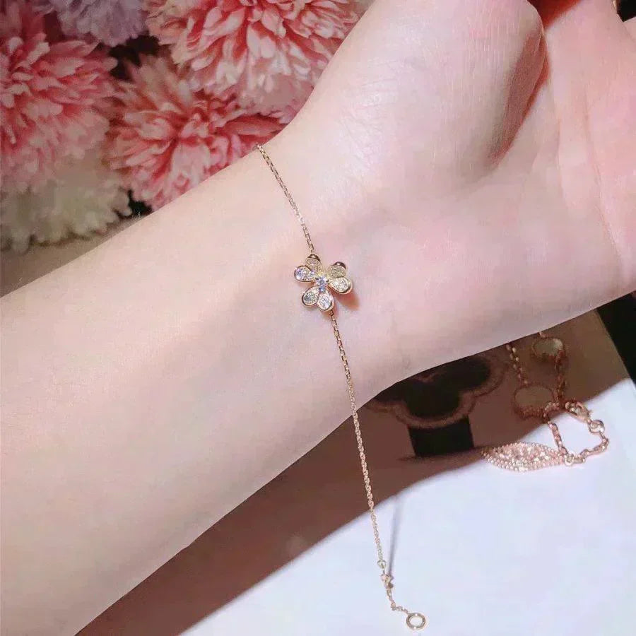 [⭐Veyra]FRIVOLE GOLD FLOWER DIAMOND BRACELET